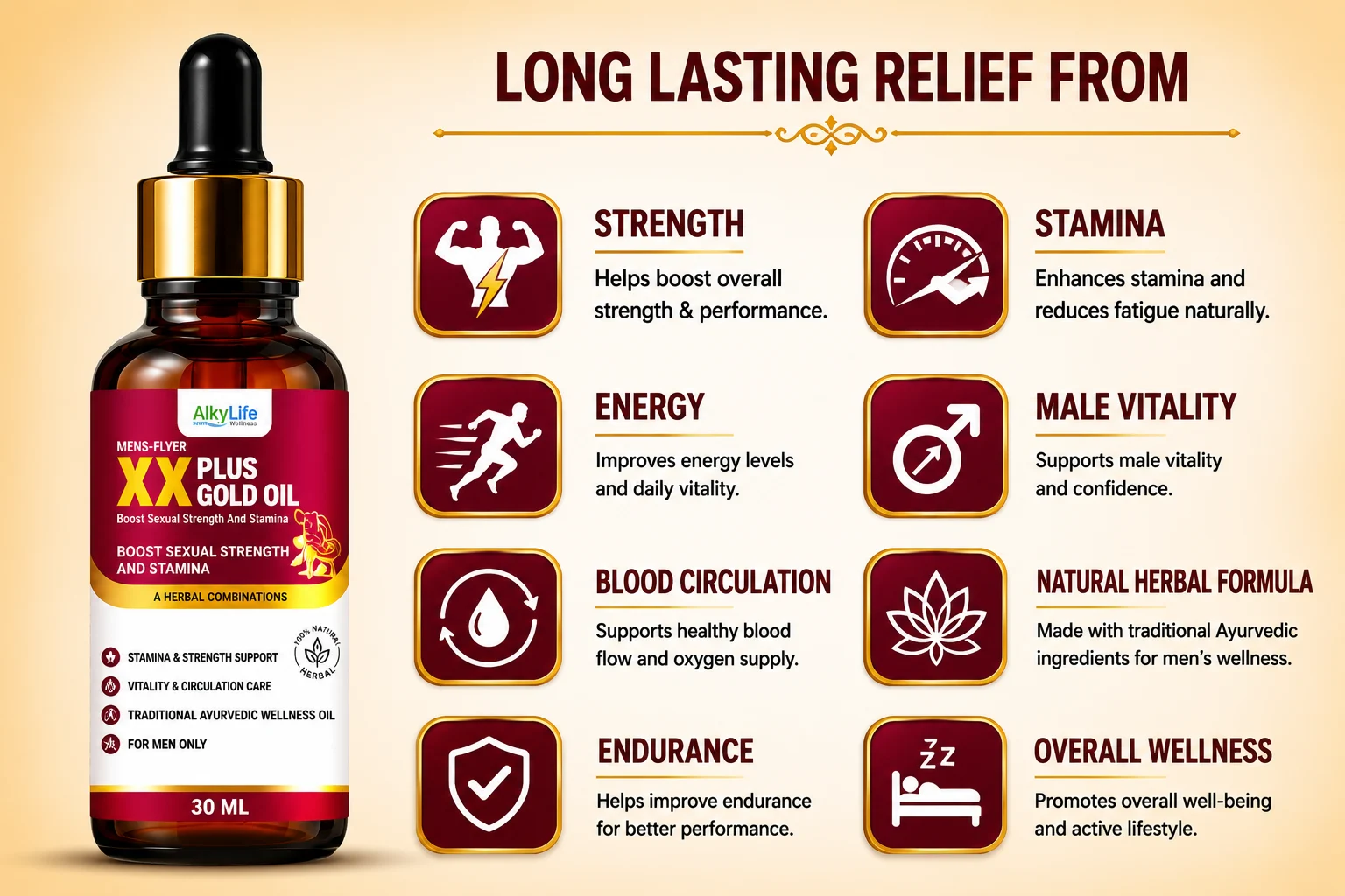 XX Plus Gold Oil Premium Ayurvedic Men’s Strength, Stamina & Vitality Oil